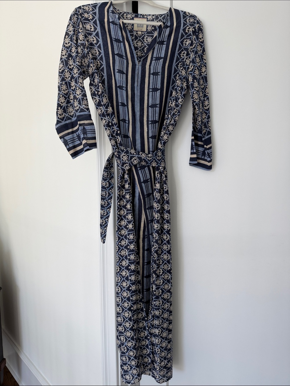 BELL Blue Tunic Dress Size Small Removable Belt